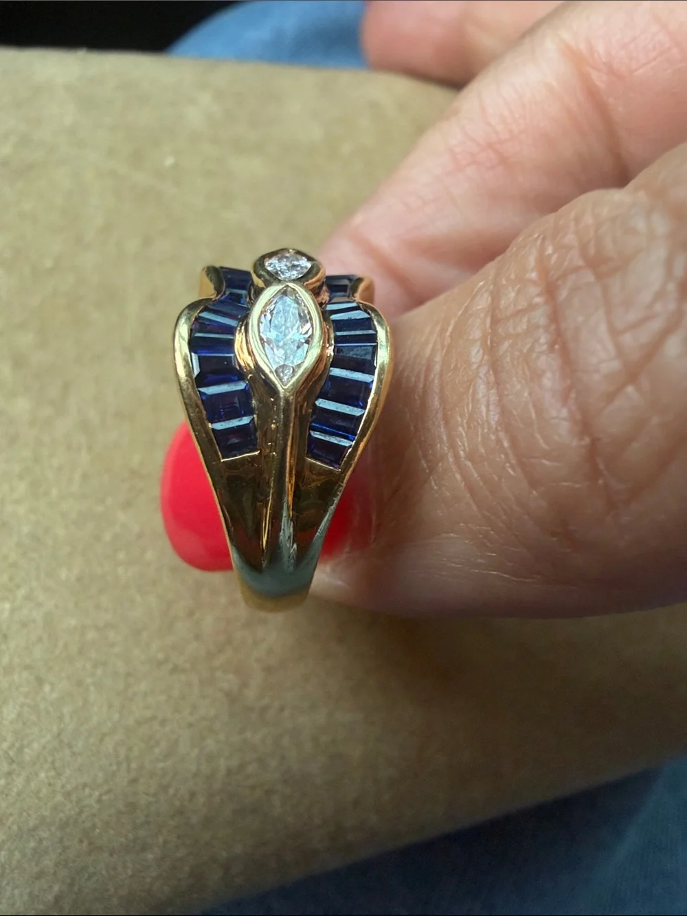 Levian 18kt Gold Sapphire and Diamond Ring - Blue